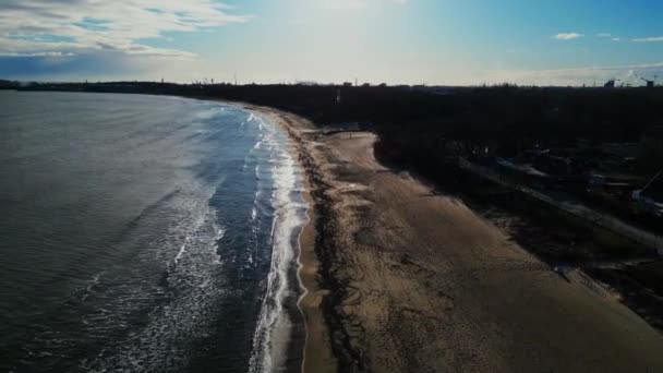 Пляж Бжезно Пляж Балтійського Моря Гданську Польща — стокове відео