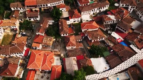 Drone Vlucht Daken Van Huizen Van Het Middeleeuwse Dorpje Sirince — Stockvideo