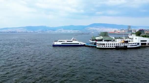 Panoramiczny Widok Lotu Ptaka Spod Miasta Izmir — Wideo stockowe