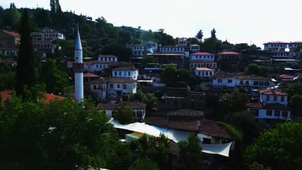 Vol Drone Sur Les Toits Des Maisons Village Médiéval Sirince — Video