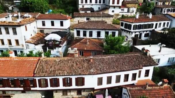 Vol Drone Sur Les Toits Des Maisons Village Médiéval Sirince — Video