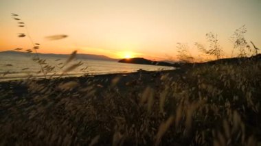 Denizin üzerinde güzel bir gün batımı