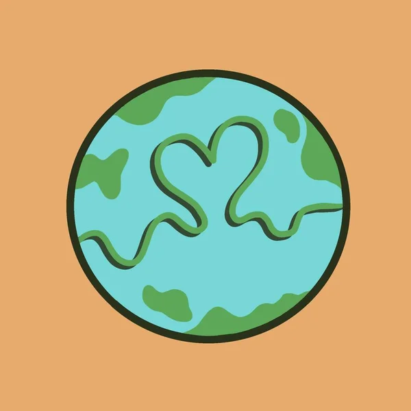 Heart from lines in the earth, World Environment Day, illustrator stock picture. High quality photo
