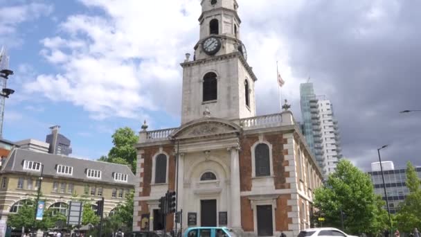 Kościół Jerzego Odłamek Borough High Street Pobliżu Dworca Wysokiej Jakości — Wideo stockowe