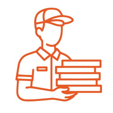 Motosikletli bir pizzacının resmi.