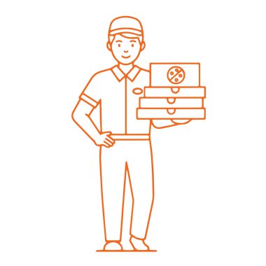 Motosikletli bir pizzacının resmi.