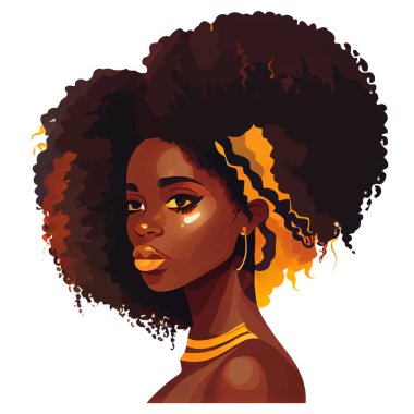 vector illustration of vector illustration of woman prounly celebrate Black history month isolate on white background.