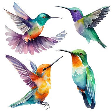 Beyaz arkaplanda izole edilmiş cennet sinekkuşunun vektör illüstrasyonunu ayarla.