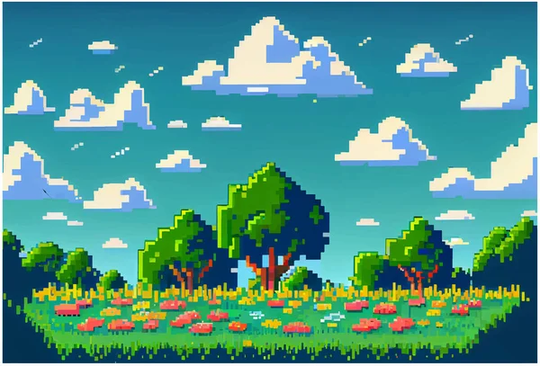 Arte de pixel  Aesthetic desktop wallpaper, Pixel art landscape