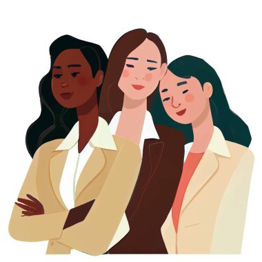 Kendine güvenen iş kadınlarının vektör çizimi .