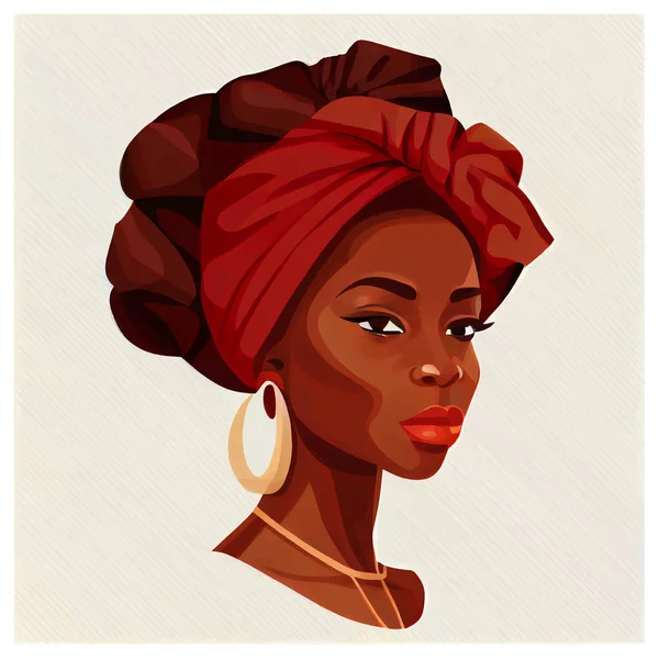 Vektorillustration Einer Afrikanischen Frau Die Heißen Kaffee Oder Tee Trinkt — Stockvektor