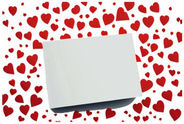 Çerçeve arkaplanının kalp ilkbahar kavramı ile vektör illüstrasyonu.