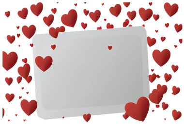 Çerçeve arkaplanının kalp ilkbahar kavramı ile vektör illüstrasyonu.