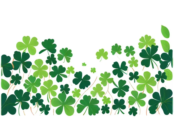 stock vector set vector illustration of green clover leaf isolate background .