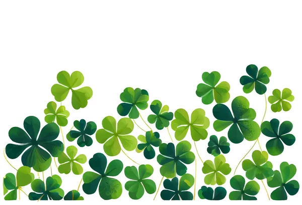 stock vector set vector illustration of green clover leaf isolate background .