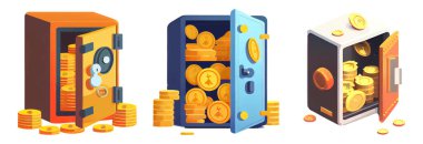 Para yığınının vektör illüstrasyonunu beyaz arkaplanda izole et.