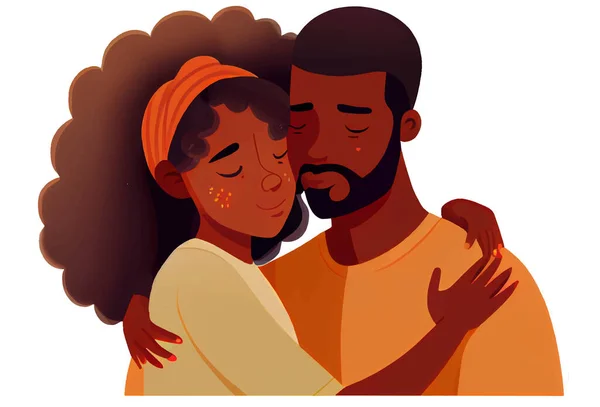 Çıkartma Karikatür Tarzı Aşık Çift Beyaz Arka Planda Izole Edilmiş — Stok Vektör