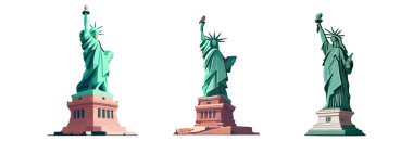 Özgürlük Heykeli hafıza günü konseptinin vektör illüstrasyonunu ayarla.