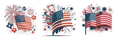 Beyaz Bellek Günü kavramına göre Amerikan bayrağının vektör illüstrasyonunu ayarla.