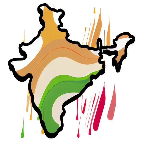 Vektorová Ilustrace Izolace Indické Vlajky Bílém Pozadí — Stockový vektor