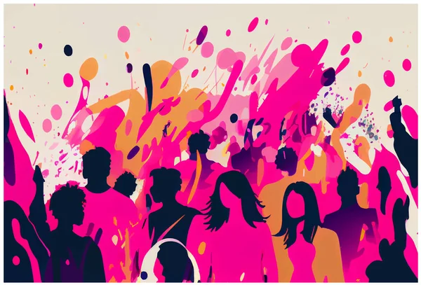 Vector Illustration Happy People Selebrating Happy Poli Indian Festival Colorful — Stock Vector
