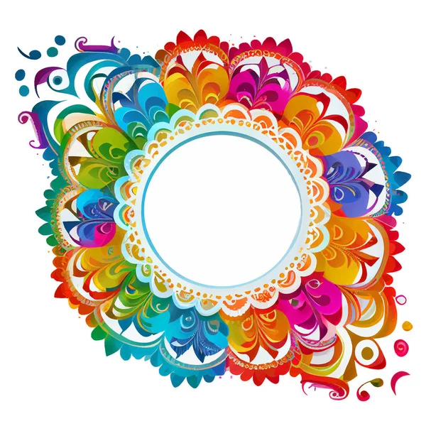 Ilustración Vectorial Mandala Colorido Aislado Sobre Fondo Blanco — Vector de stock
