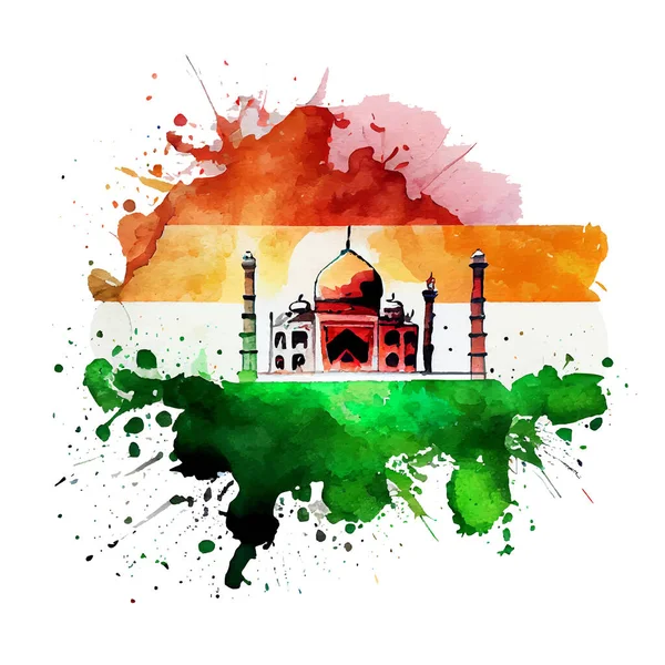 Векторная Иллюстрация Индийского Флага Белом Фоне — стоковый вектор