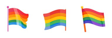 lgbt gurur kavramının gökkuşağı renklerinin vektör illüstrasyonunu beyaz arkaplanda izole et.