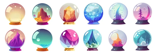 stock vector set vector magic ball illustration of ui interface icons isolated on white background.