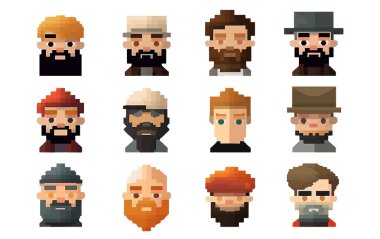 ui oyuncusunun vektör pikseli çizimini beyaz arkaplanda izole et.