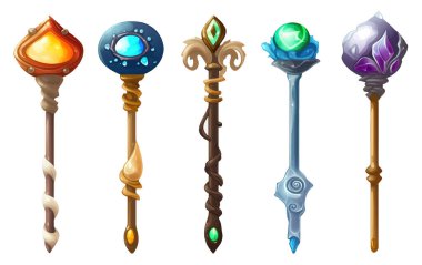 Sihirli asanın vektör illüstrasyonunu beyaz arkaplanda izole et.