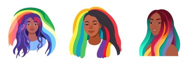 Kadın destek lgbt haklarının vektör illüstrasyonunu beyaz arkaplanda izole et.