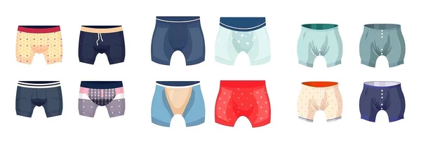 Set Vector Ilustración Pantalones Masculinos Aislar Sobre Fondo Blanco — Vector de stock