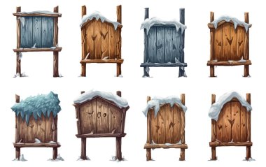 Evet, beyaz arkaplanda karla izole edilmiş yazı için tahta pano telif uzayının vektör illüstrasyonunu ayarla.