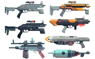 Evet, beyaz arkaplanda izole edilmiş oyuncak tabancanın vektör illüstrasyonunu ayarla.