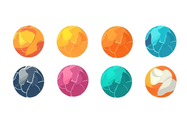 Set Векторная Иллюстрация Красочного Пляжного Мяча Белом Фоне — стоковый вектор