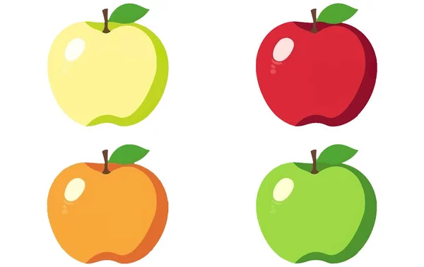 Vektor Darstellung Des Reifen Apfels Isoliert Auf Weißem Hintergrund — Stockvektor