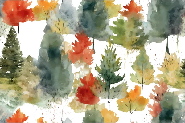 Векторная Иллюстрация Осеннего Дерева Белом Фоне — стоковый вектор