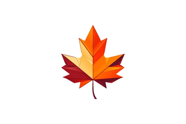Cartoon Autumn Leaf White Background Flat Style Icon — Stock Vector