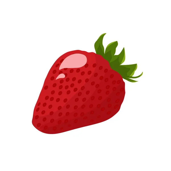 Κόκκινη Φράουλα Διανυσματική Απεικόνιση Λευκό Φόντο — Διανυσματικό Αρχείο