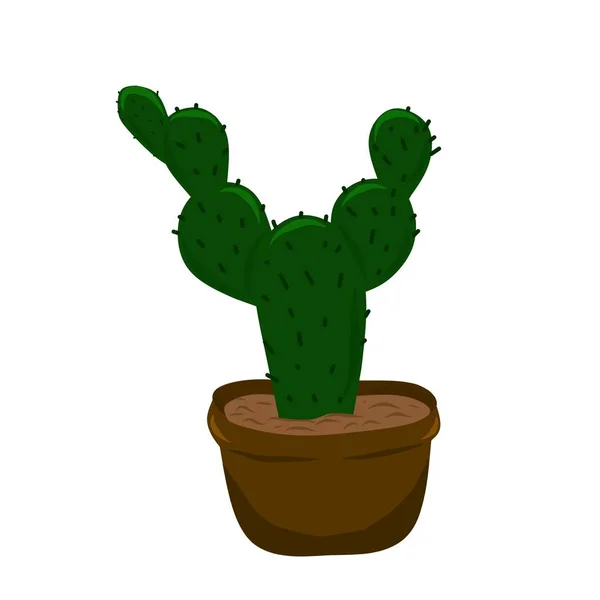 Ilustrasi Kaktus Yang Ditanam Dalam Pot - Stok Vektor