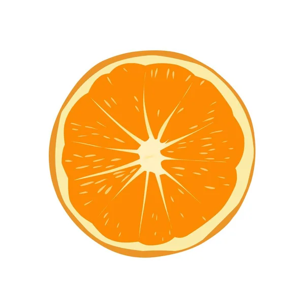 Orange Slice Illustration White Background — Stock Vector