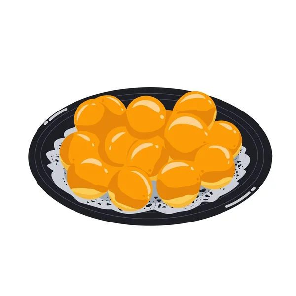 İçinde ananas reçeli olan ananaslı kekin vektör çizimi