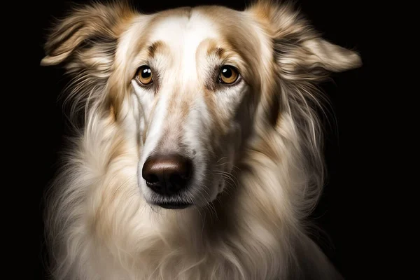 Majestic Borzoi Dog on Dark Background - A Symbol of Elegance and Grace