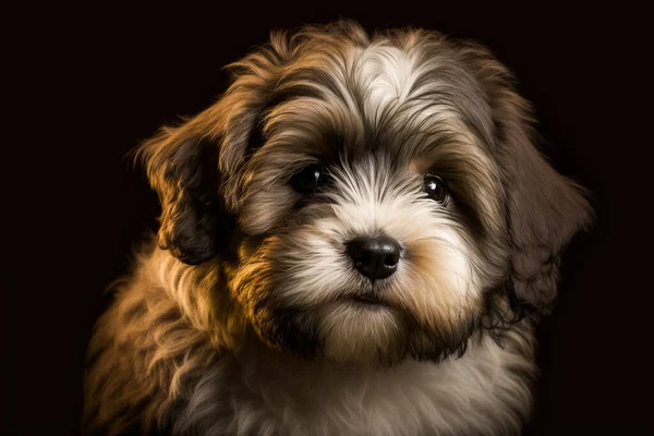 Captivating Havanese Dog on Dark Background: Discover the Playful and Affectionate Personality of this Breed