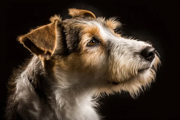 Elegant and Energetic: Showcasing the Irresistible Charm of a Wire Fox Terrier on a Dark Background