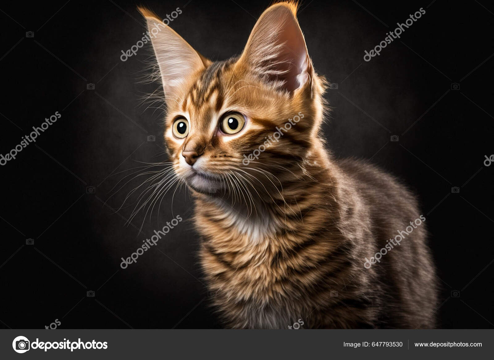 Beautiful Manx Cat Dark Background Unique Breed Endearing Traits Stock beautiful-manx-cat-dark-background-unique-breed-endearing-traits-stock