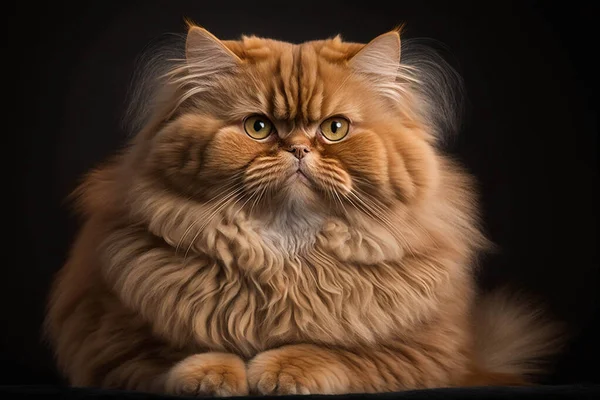 Majestic British Longhair Cat on Dark Background - Capturing the Beauty of this Regal Breed