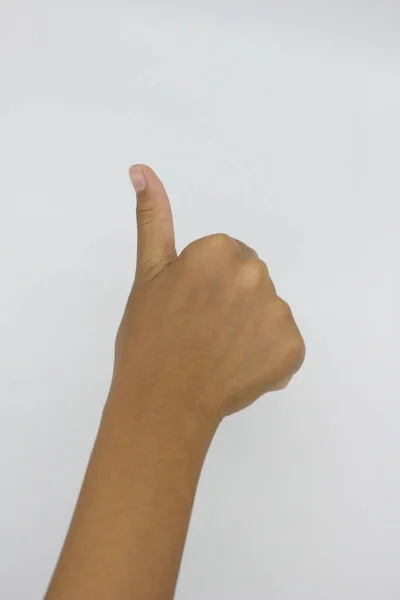 Verbal symbol made by hand or finger. A tool for communicating.hand pointing to the blank screen isolated on white background-close-up of a male person hands
