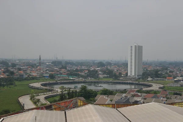 Blick Auf Hohe Gebäude Vom Dach Aus — Stockfoto